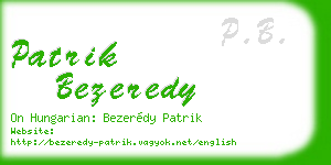 patrik bezeredy business card
